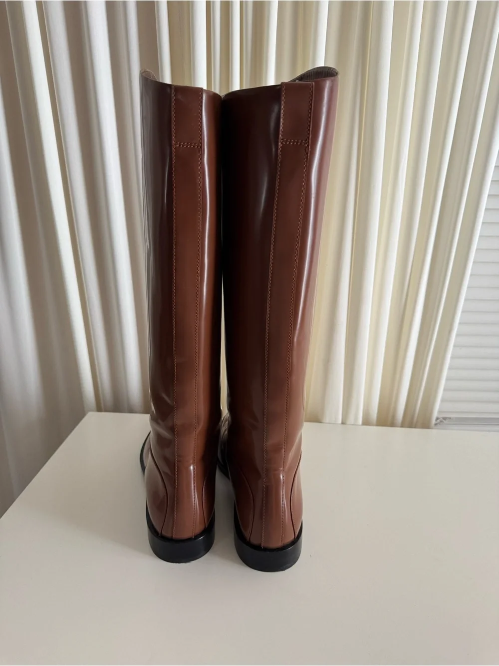 Everlane The Riding Boot Brown Leather Knee-High Cognac Carmel Rum Size 10 Fall
